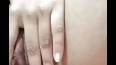 Beautiful hairy pussy rubbing on live cam by horny GF