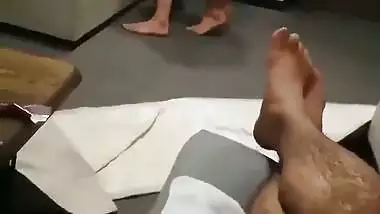 Cuckold sees his desi nude wife getting fucked by a servant