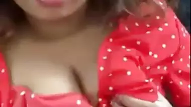 Sexy Girl Showing Boobs Outdoor in Car