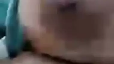 Cute girlfriend video call to lover shows big boobs