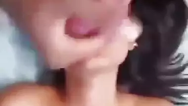 Sexy Slim Horny Slut Girl Taking Cum on Face