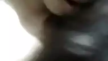 Indian model in black outfit shows off her XXX titties on phone camera