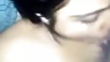 Indian XXX housewife sucking her husband’s small dick on cam MMS