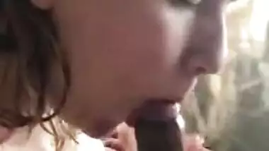 White girl Sucking Indian dick