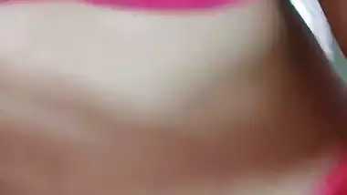 Shemale shows her boobs and wanks her dick