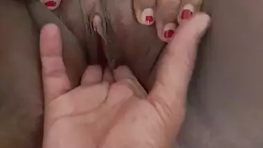 Me horny enjoying while he is fingering my pregnant pussy